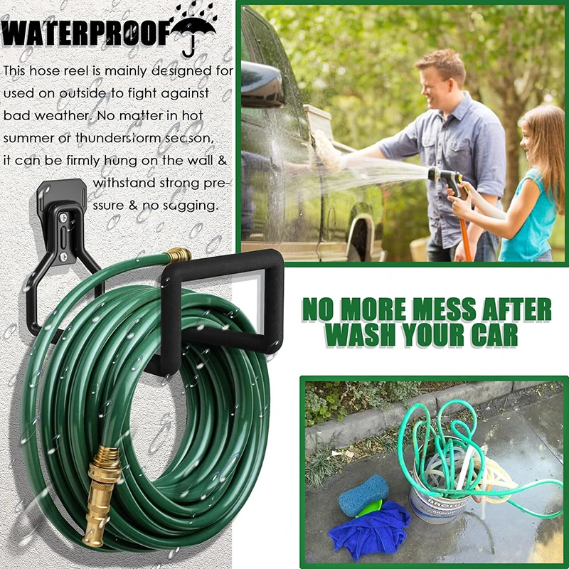 Metal Garden Hose Holder Heavy Duty Water Hose Hanger Wall Mounted Garden Water Hose Hooks Garage Hose Storage Bracke Organizer