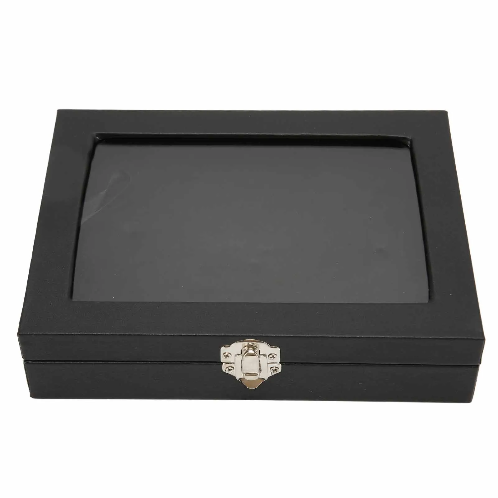 Stofdichte Pin Vitrine Pin Vitrine Ordelijke Opslag Transparante Stofdichte Zwarte Badge Opbergdoos Voor Thuis Sieraden Winkel