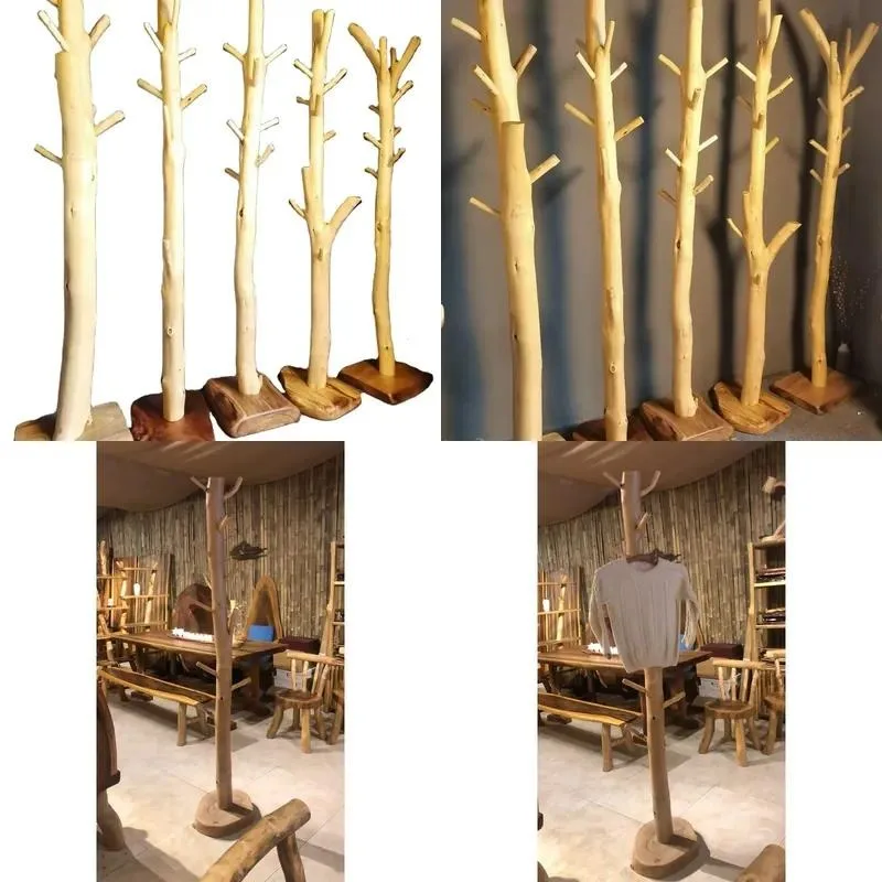 Wholesale Deluxe Standing Wooden Hanger Multifunctional Floor Space Saving Drying Rack