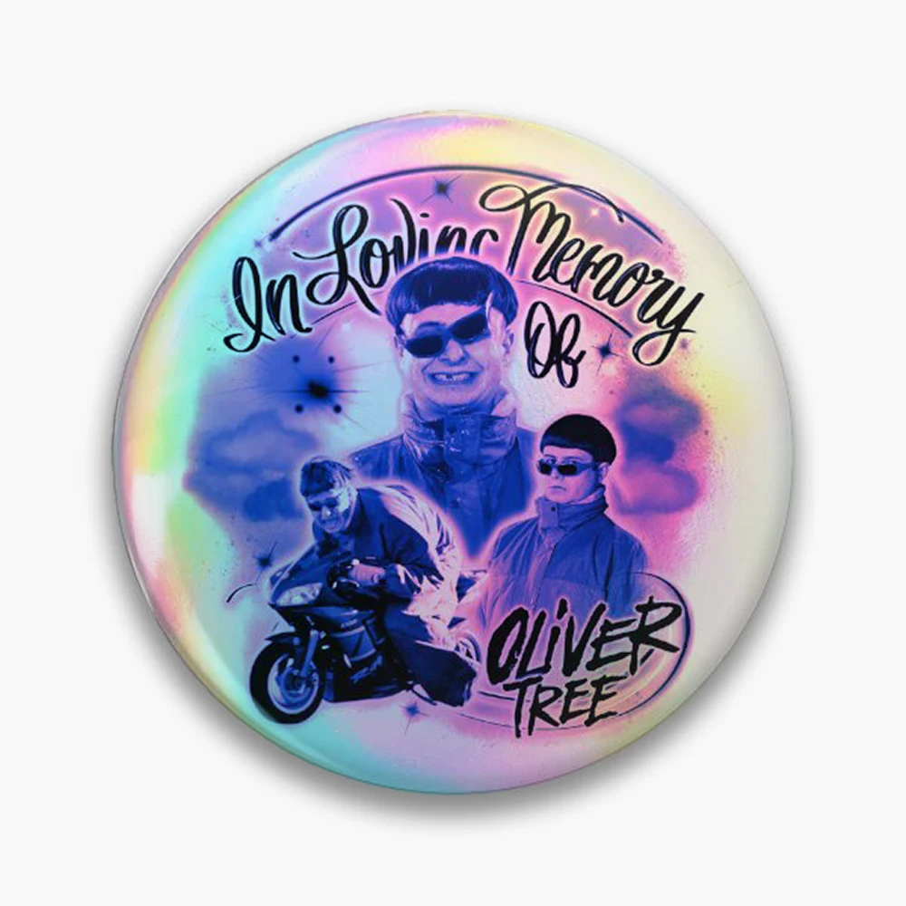 In Loving Memory Of Oliver Pin Holographic Star Heart Pin Brooches Laminated Button Fashion Accessory