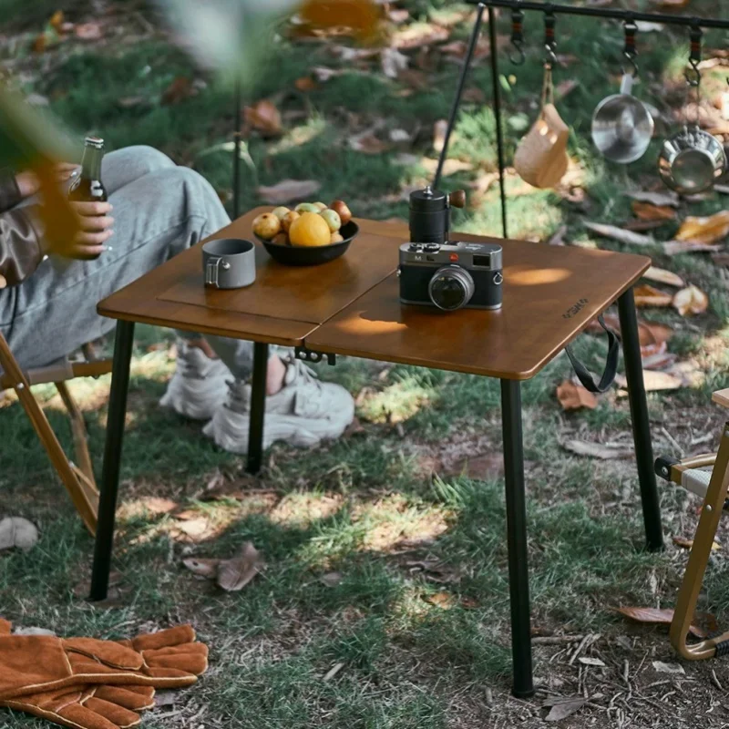 Outdoor IGT Table Portable Camping Liftable Table Bamboo And Wood Folding Freely Combined Tea Table