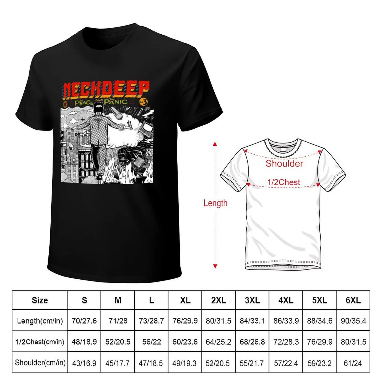 neckdeep PEACE AND PANIC T-Shirt Anti-Pilling Casual T-Shirt