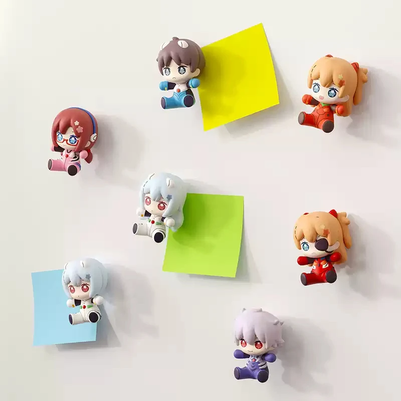 Original Huggy EVA NEON GENESIS EVANGELION ภาพเคลื่อนไหวอุปกรณ์ต่อพ่วงของเล่น Asuka Rei ตู้เย็นแม่เหล็กอะนิเมะ Action Figure Collection