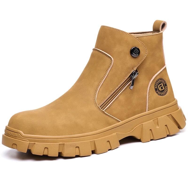 Men's Heat-Resistant Welding Boots Safety Shoes Men Puncture-Proof Work Boots Steel Toe Shoes Leather Boots Indestructible Shoes