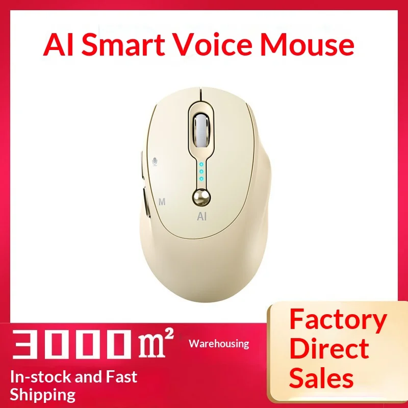 T-Wolf M7 Ai Voice Mouse Dual Mode Bluetooth Wireless Rechargeable Silent Ai Translation Voice Control For Office Elderly Users