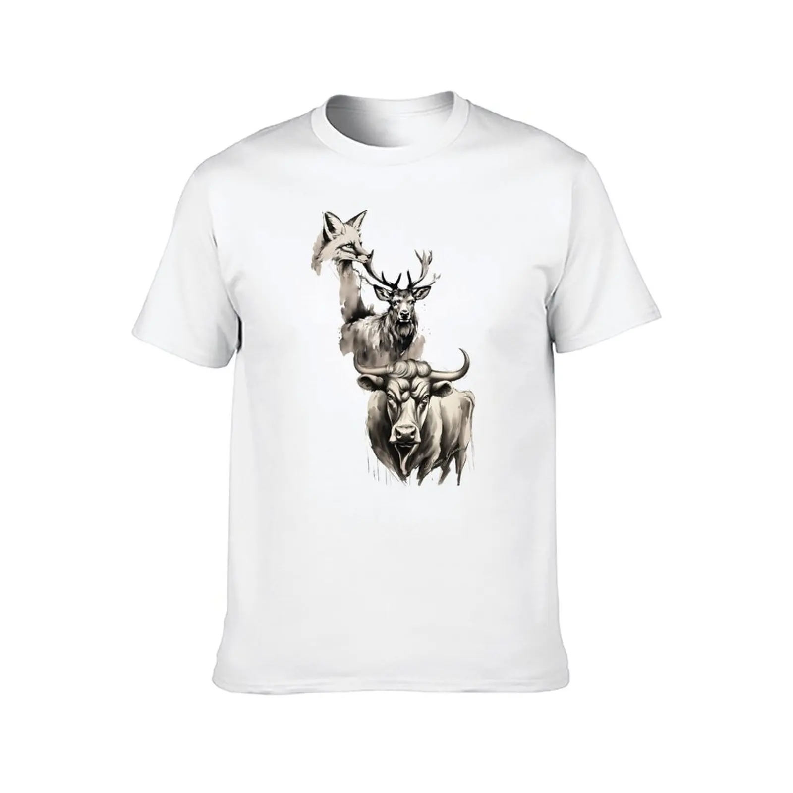 تي شيرت Stag Vixen and Bull Ink تي شيرت للرجال من القطن بتصميم تي شيرت رجالي