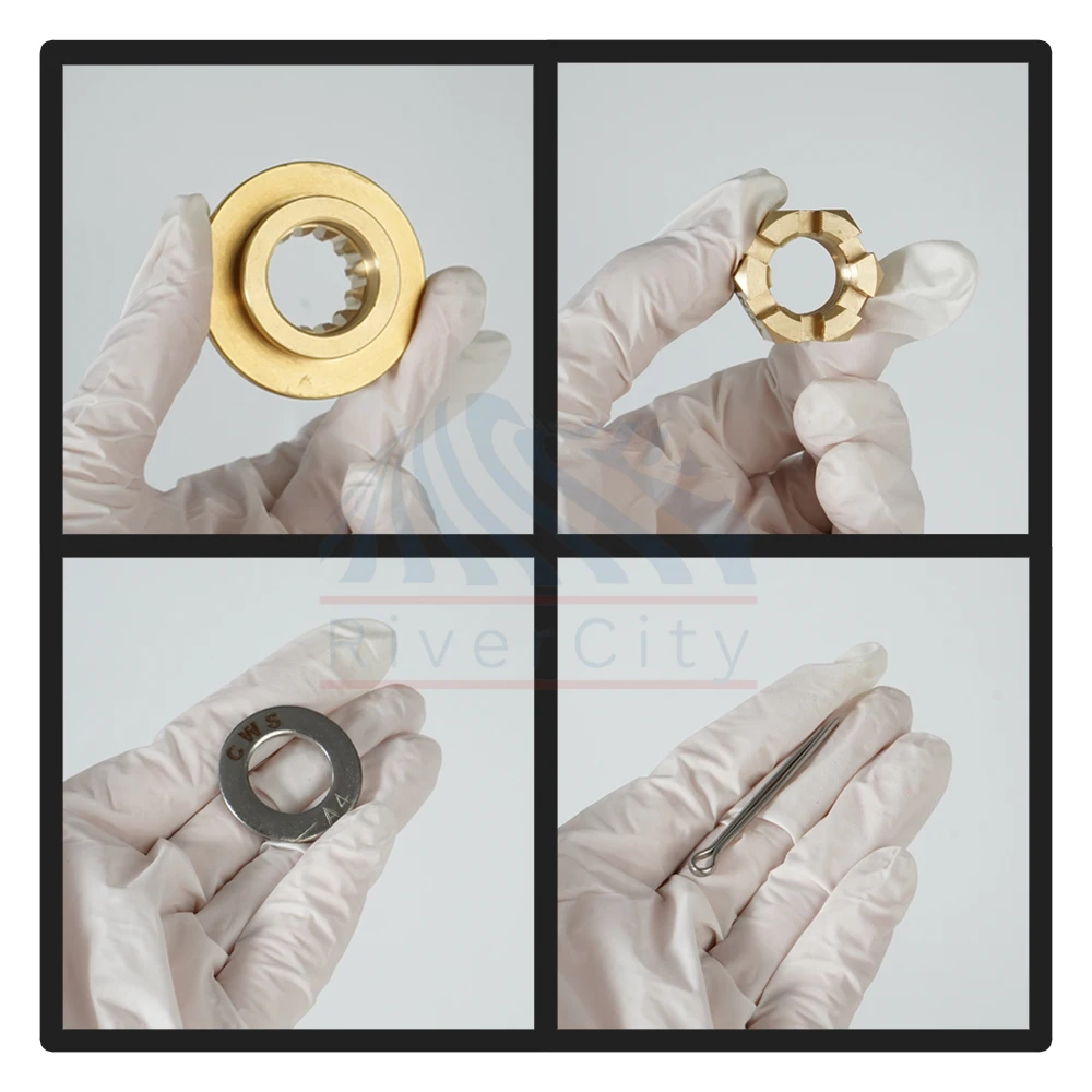 River City Outboard Propeller Hardware Kits fit Yamaha 40-60HP Motos Thrust Washer / Spacer / Washer / Nut / Cotter Pin Included