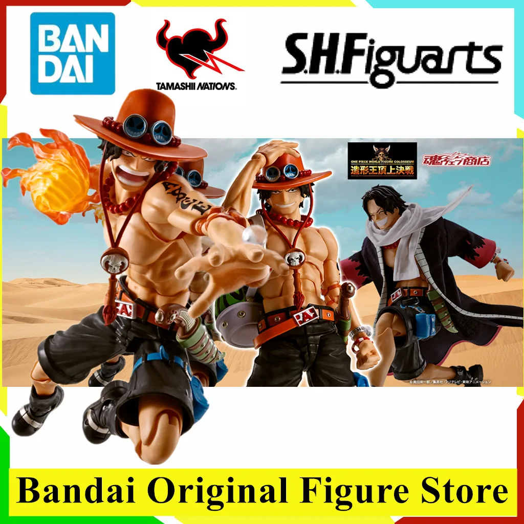 Original BANDAI S.H.Figuarts PORTGAS D ACE One Piece Anime Figure Toys PVC Model Collection Action Figurine Doll Gift