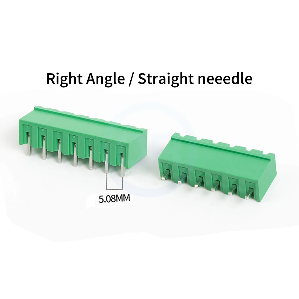 (5 Pcs) 2EDGRC 2EDGVC 5.08mm Sealed Bent Straight needle Right Angle Female socket Terminal Block PCB Holder 15EDGVC/RC 2~24Pin