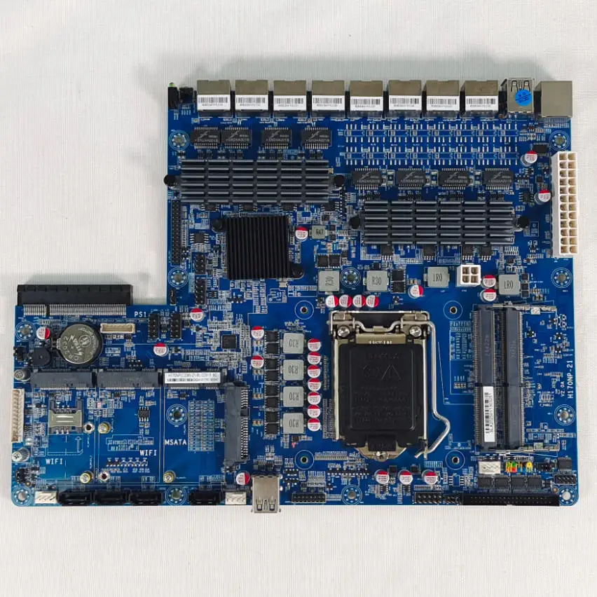 BKHD OEM personalizado Intel C236 8 * i226 2,5G i210 * 1G puerto Ethernet Celeron Pentium placa base VPN Mikrotik Pfsense servidor firewall