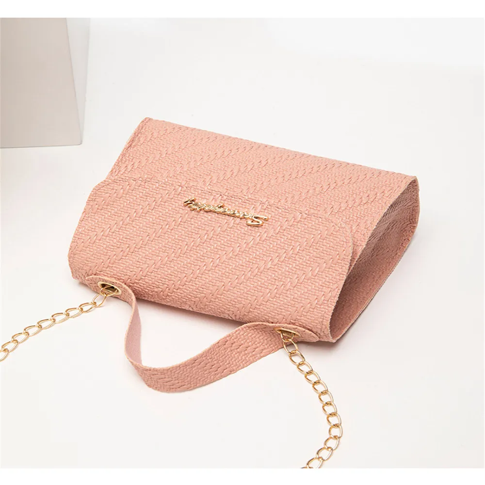 Casual Fashion Square Bag for Women Simple Leather Embossed Chain Bag Shoulder Crossbody Bag Large Capacity Mobile Phone Bag