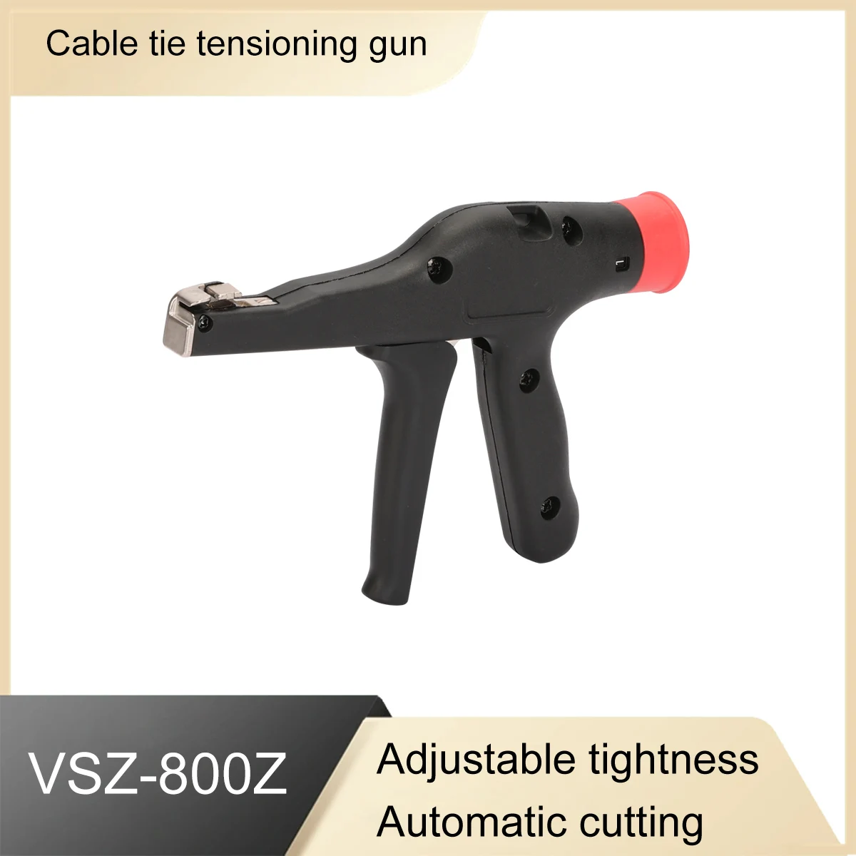 Nylon Cable Tie Plastic Tie Gun VSZ-800Z Automatic Tightening and Cutting Tool Gun, Quick Bundling Wire Tie Binding Gun