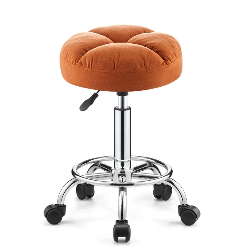 Rotary Lifting Chairs with Wheels,Round Stool,Hairdressing Chair, Beauty Salon, Barber Shop Furniture,Manicure