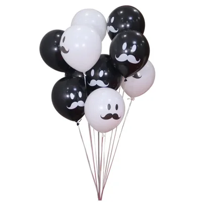 50pcs 12 Inch Mustache Latex Balloons Quality White Balloon Moustache Balloons Stag Night Decoration Fathers Day Party Decor