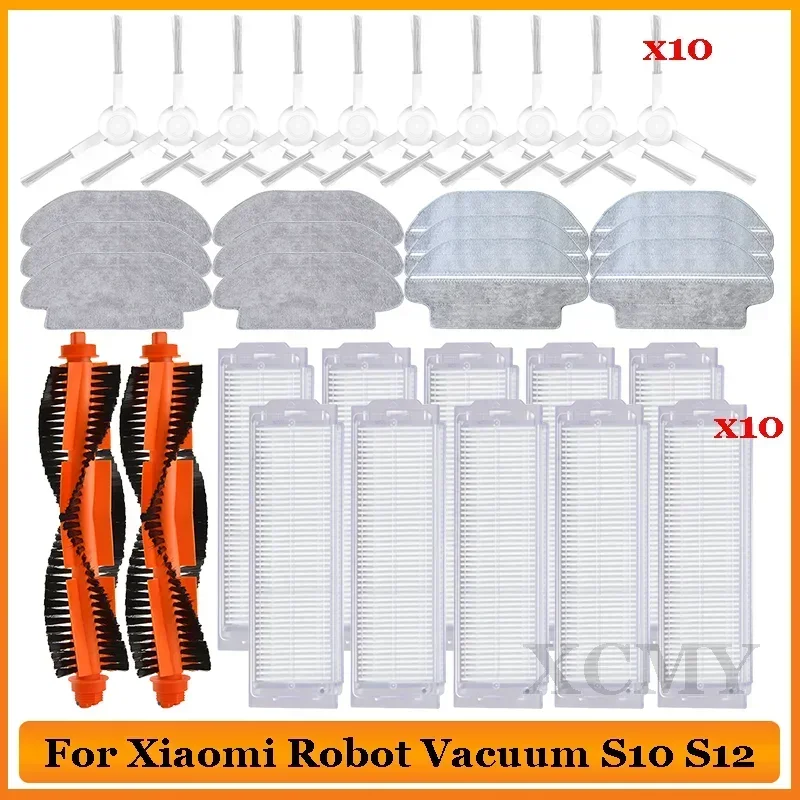 For Xiaomi Robot Vacuum S10 S12 T12 B106GL/ Mop 2S XMSTJQR2S / 3C B106CN Vacuum Cleaner  Part Main Side Brush Accessories