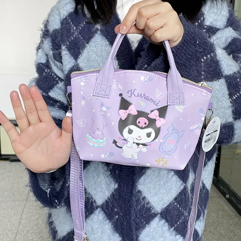 HOT Sanrio Cartoon Cute Crossbody Bag Melody Kuromi Cinnamoroll Hello Kitty PU Boys Girls Anime kawaii Cartoon SchoolBag Mochila