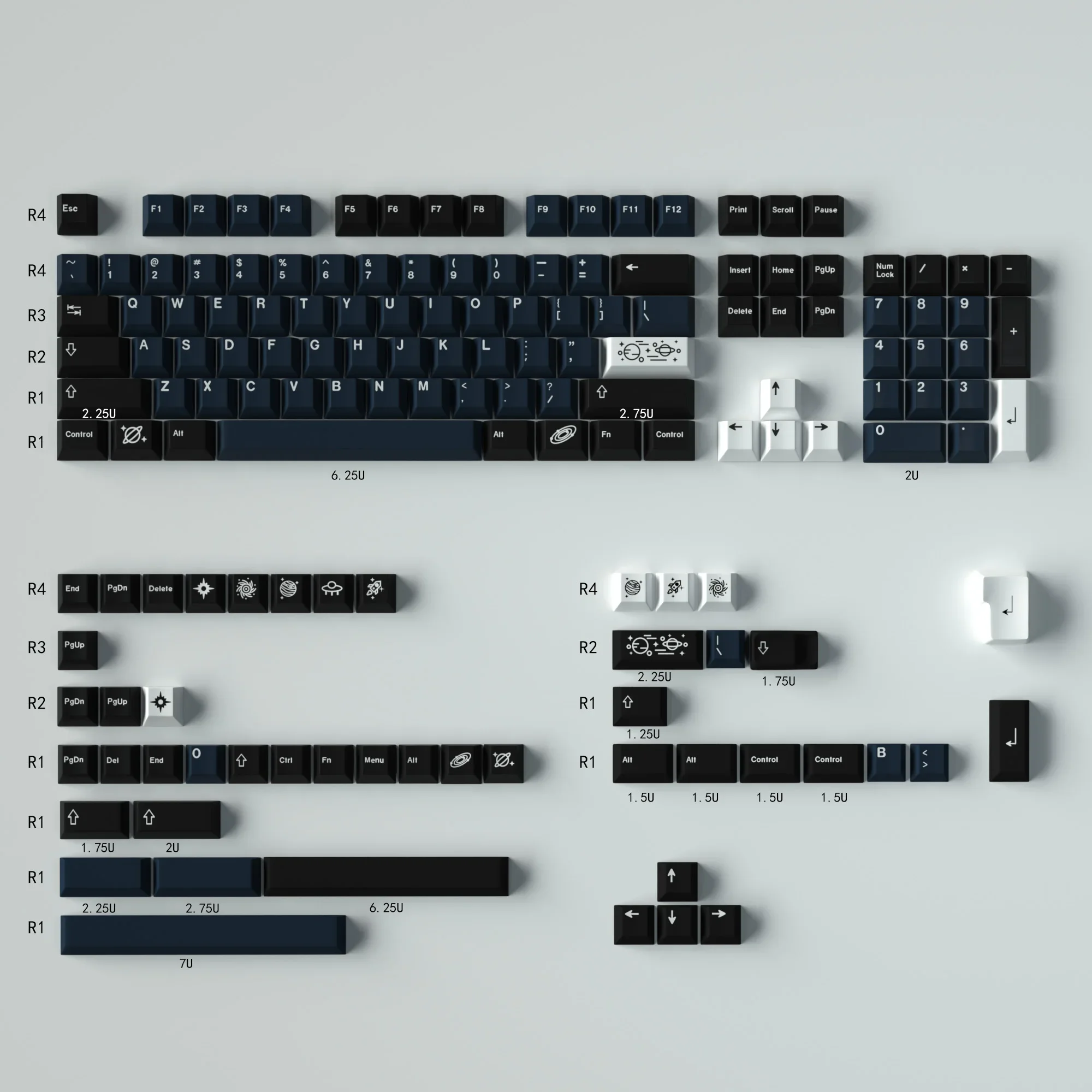 GMK Galaxy Keycap Dark Blue Original Height PBT Sublimation Full Set of Mechanical Keyboard Cap 87/96