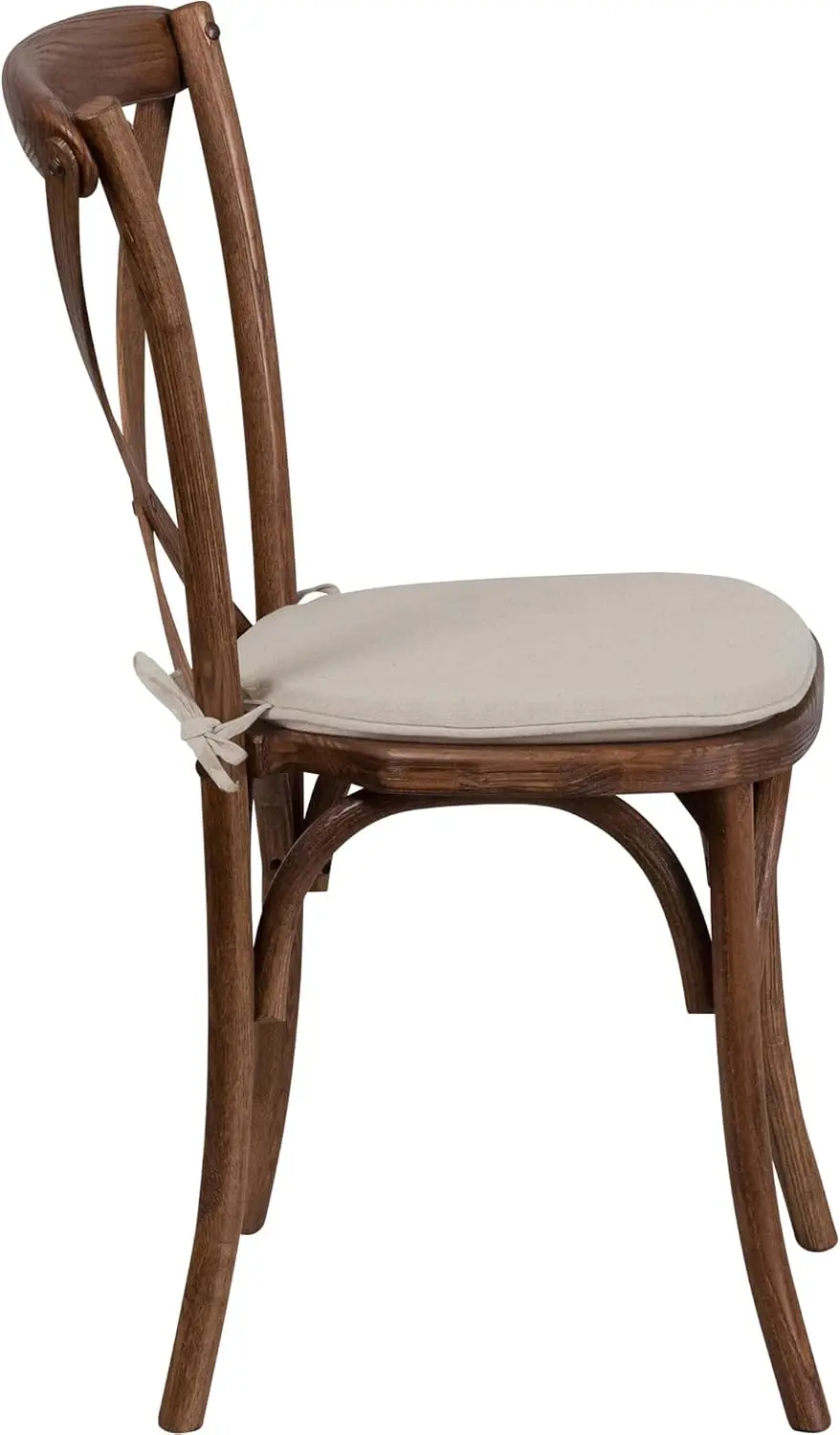 Hercules Series Empilhável Pecan Wood Cross Back Chair com Almofada