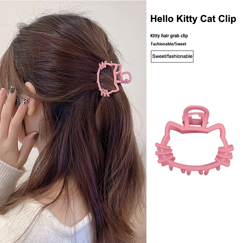 Kawaii Hello Kitty Hair Clip Metal Y2k Hello Kitty Things Hairclips Accessories Hairpins Girly Pink Jewelry Cartoon Hair Clip