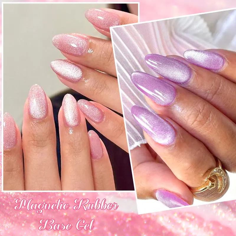 Mtssii 7ml Sparkling Cat Magnetic Rubber Base Gel Crystal Snowlight Laser Magnetic Gel Semi Permanent UV Gel Varnish Manicure