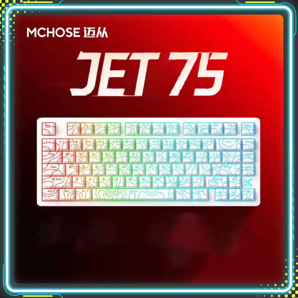 

Рекламные продукты MCHOSE Jet75, магнитный переключатель, механические клавиатуры, прокладка с низкой задержкой, проводная клавиатура на заказ, подарок