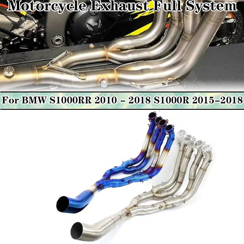 

Slip On For BMW S1000RR 2010 - 2018 For S1000R 2015-2018 Motorcycle Exhaust Full System Front Header Link Pipe 60mm Escape Tube