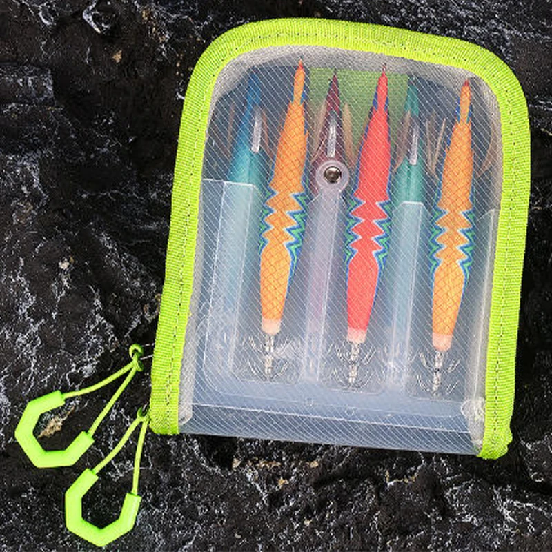 Fishing Lure Storage Bag with 6 Compartments Wooden Shrimp Bait Box Portable Fishing Gear Organizer for Lures Hooks Accessories