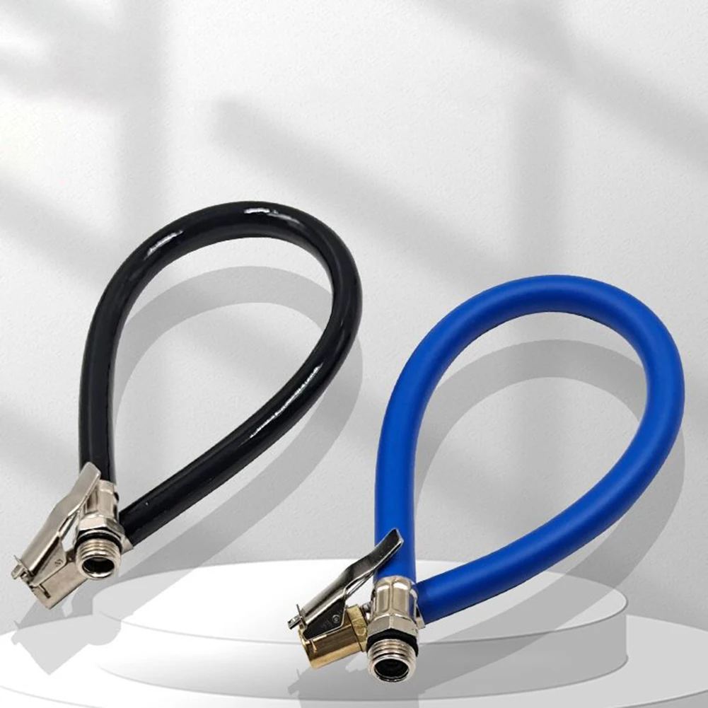 Tire Pressure Inflation Hose for Car and Motorcycle Air Compressor with Solid Copper Head and Metal Spiral Adapter
