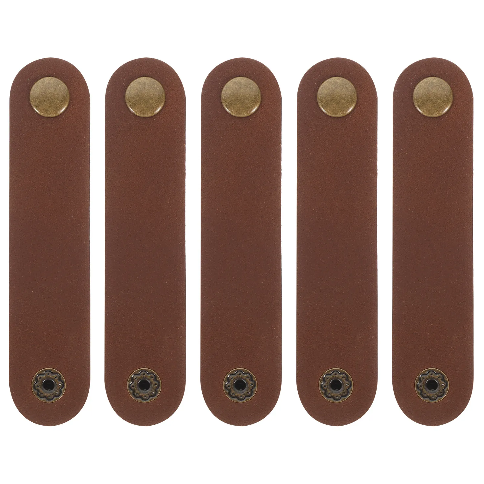 5Pcs Cord Organizer Set Cowhide Material for USB Earphone Cables Secure Fixing Reusable Cable Wrap Household