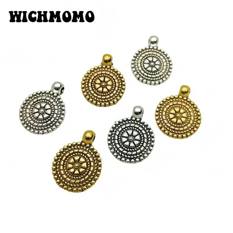 New 13*17mm 20pcs Vintage Alloy Bohemian Sunflower Pendant Charm DIY Earrings Bracelet Jewelry Handmade Accessories