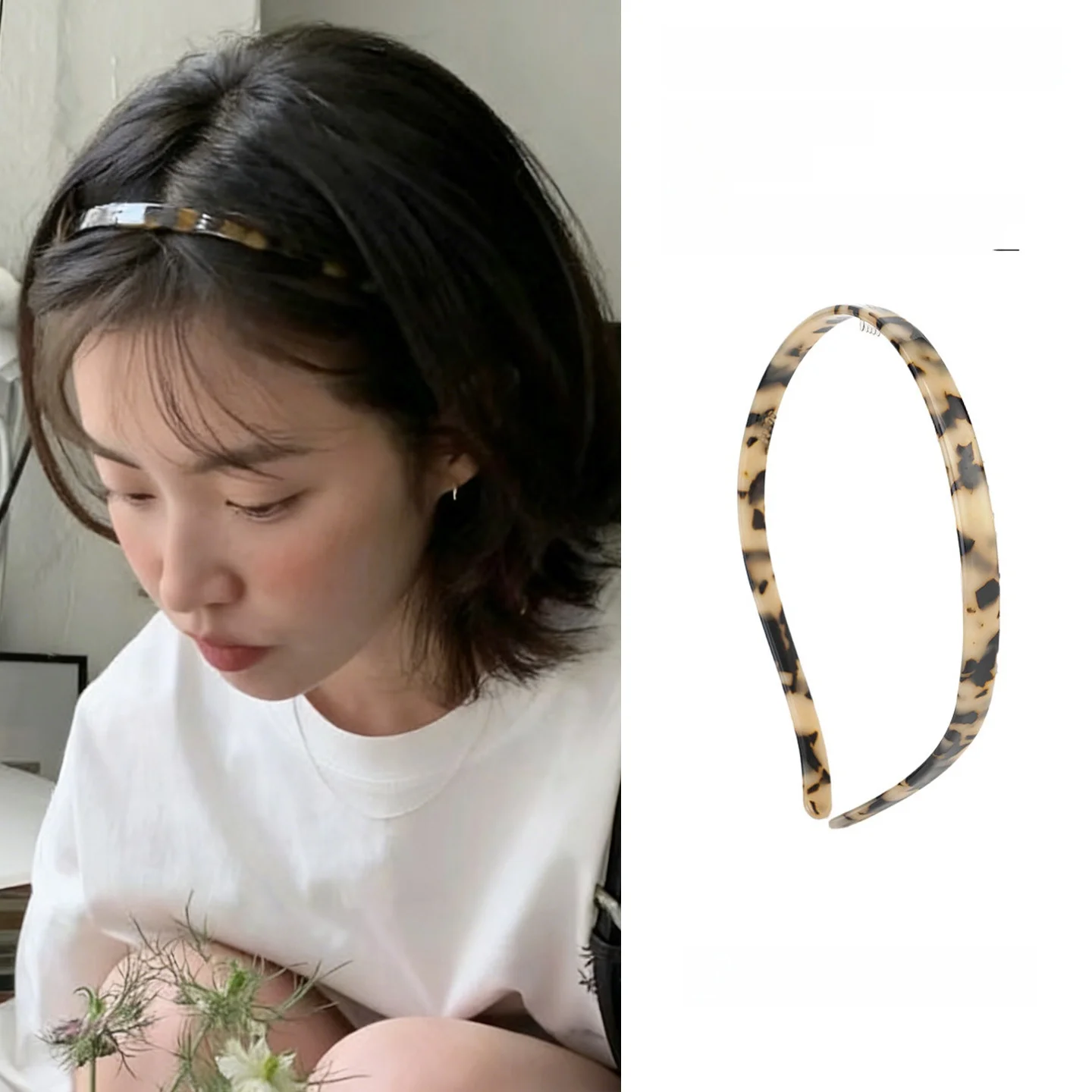 Acessório de Cabelo em Acetato com Design Fino em Forma de U, Estilo Coreano, Antiderrapante, para Todos os Tipos de Cabelo e Ocasiões, Marca Mial May