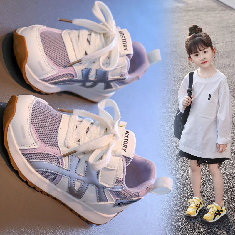 

kids shoes 2025 Autumn New style Fashionable and versatile Girls sneakers Outdoor Anti-slip Students Leisure kids sneakers