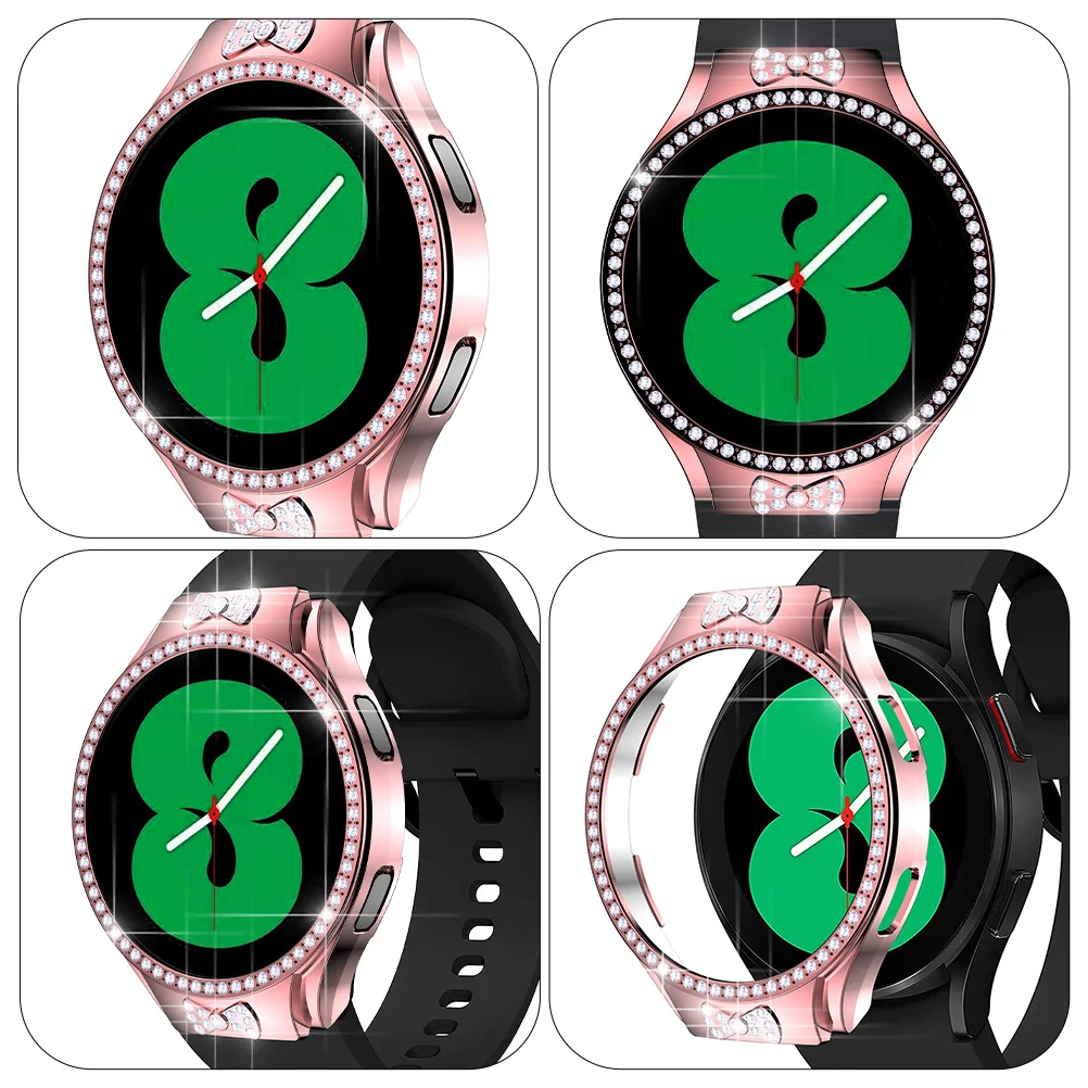

Glitter Watch Case Crystal Decor Smartwatch Protector Hollow PC Cover Replaceable Supplies Durable Practical Long Service Life