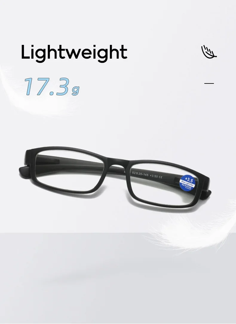 1,0 ~ 4,0 Farbverlaufs-Lesebrillengestell, Anti-Blaulicht-Brille, bequeme und leichte Lesebrille und Zubehör – Detail 5