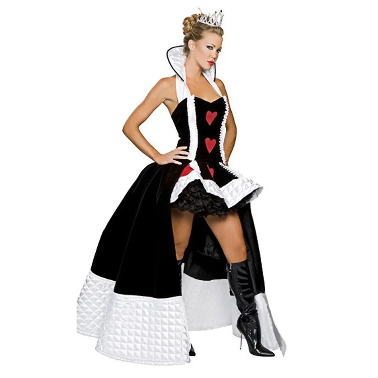 Sexy Queen of Hearts Costume Women Adult Fantasy Party Cosplay Fancy Sexy Costume Disfraz Adulto Halloween Carnival Dress Up