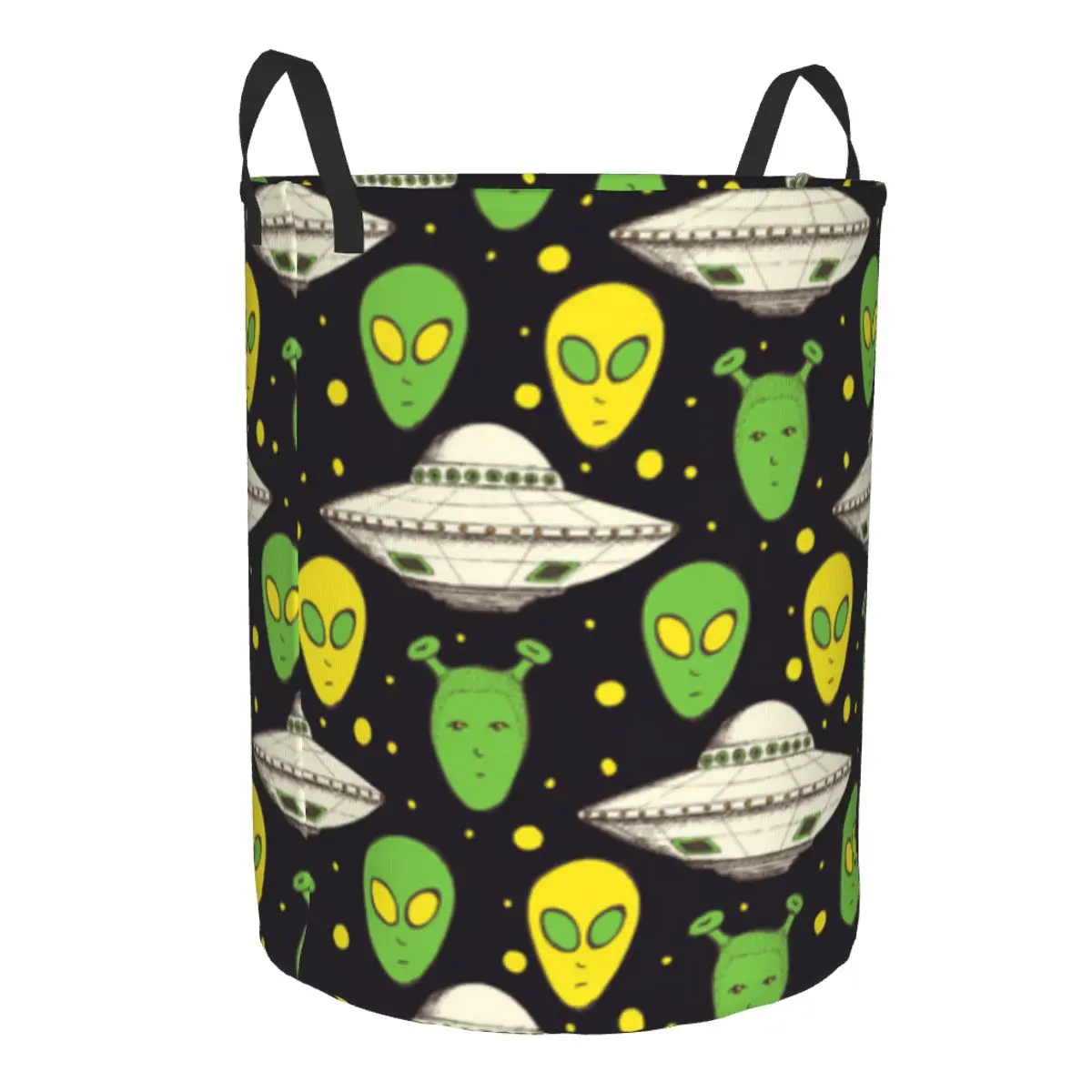 Waterproof Storage Bag Aliens Plate In Vintage Style Household Dirty Laundry Basket Folding Storage Bucket Clothes Organizer