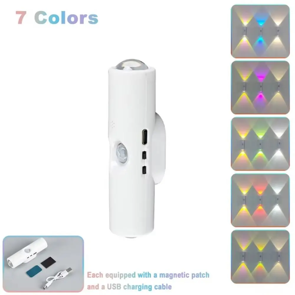 Wireless Sensor Night Light Portable Rechargeable Wall LED Lamp 3/7 Colors Changing Motion Sensor LED Closet Light Kitchen