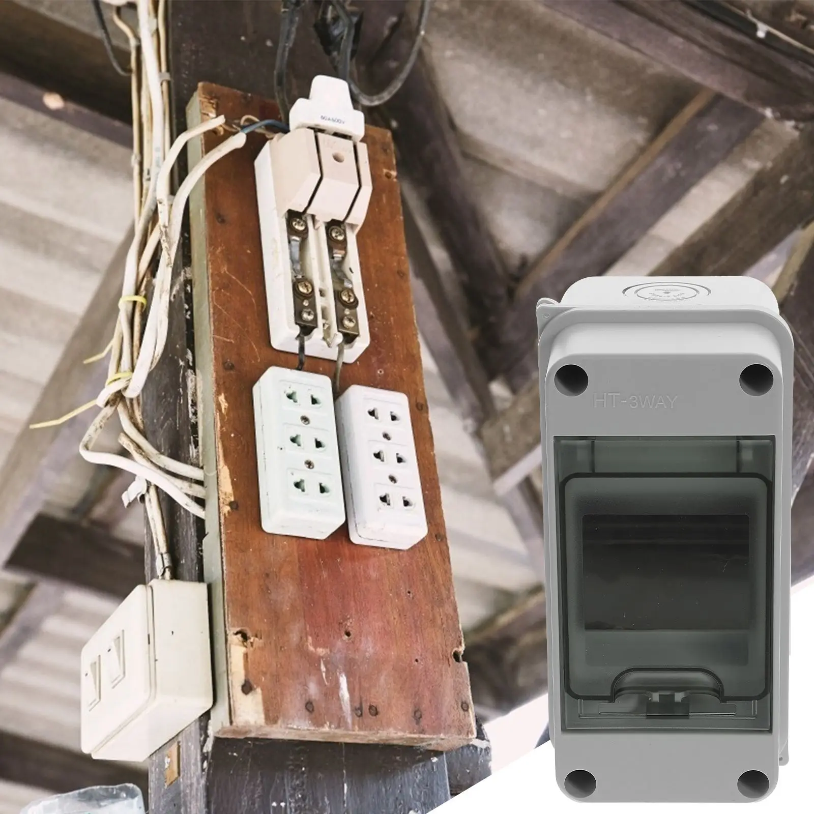 Distribution Protection IP65 Waterproof Electric Box Circuit Breaker DIN Enclosure Junction Boxes Weather Proof Electrical