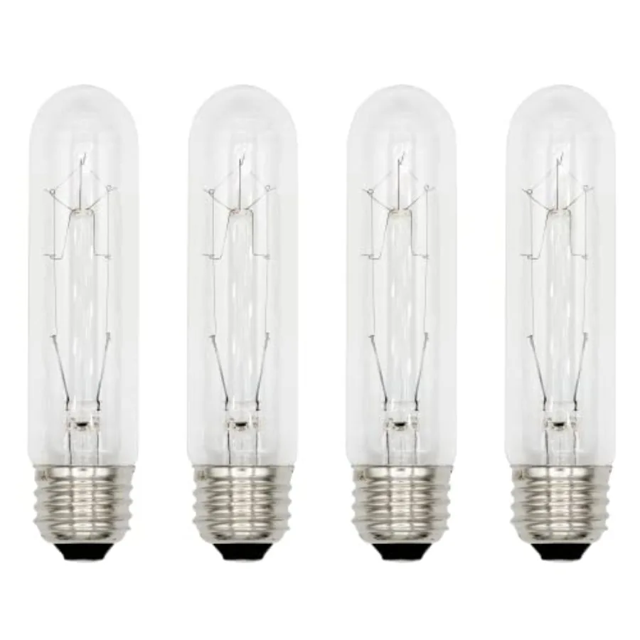 ® 3090 Pack of 4 40T10/CL - 40 Watt T10 Clear Tubular - 120V - Medium (E26) Base - Incandescent Light Bulbs