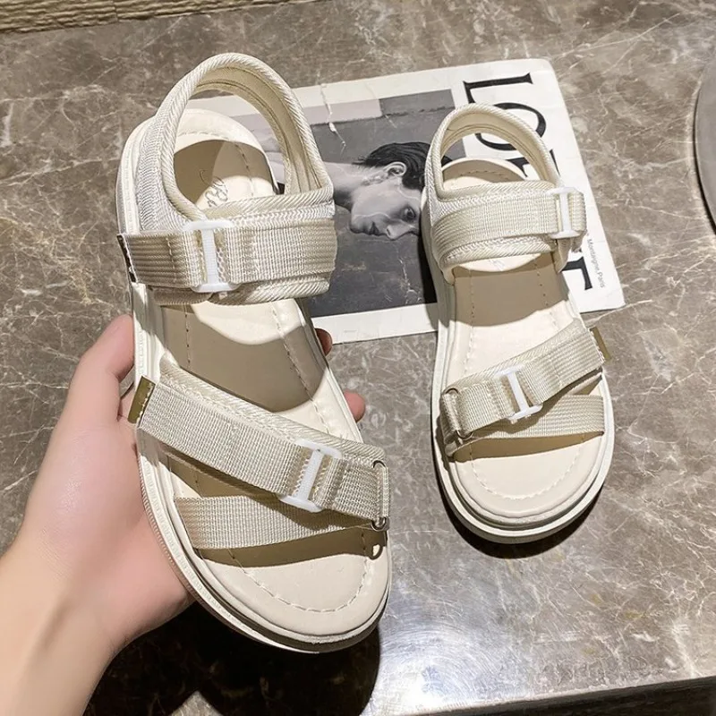 Maogu 2024 weiche lässige offene Zehen keile Frauen Schuh Strand Sandale bequeme Sandalen Sommerschuhe Frau flache Plattform Sandalen 40