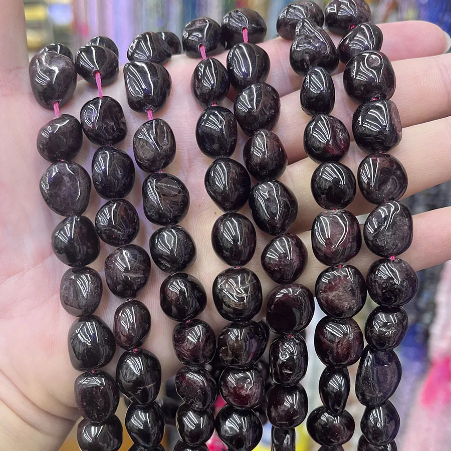 Natural Crystal Garnet Conformal Stone Irregular Faceted Loose For Jewelry Making DIY Necklace Bracelet 15\'\'12-13mm