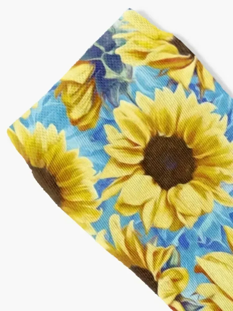 Dreamy Sunflowers on Blue Socks soccer anti-slip Novelties Soccer Non-slip Luxury Woman Socks Men's