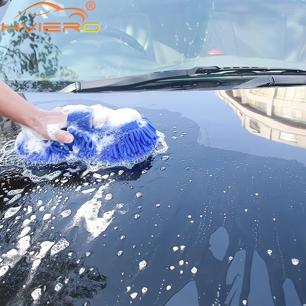 Blue Gloves Paint Cleaner Rust Tar Spot Remover Microfiber Cars Moto Washer Cleaning Care Detailing Brushes Washing Towel Tools