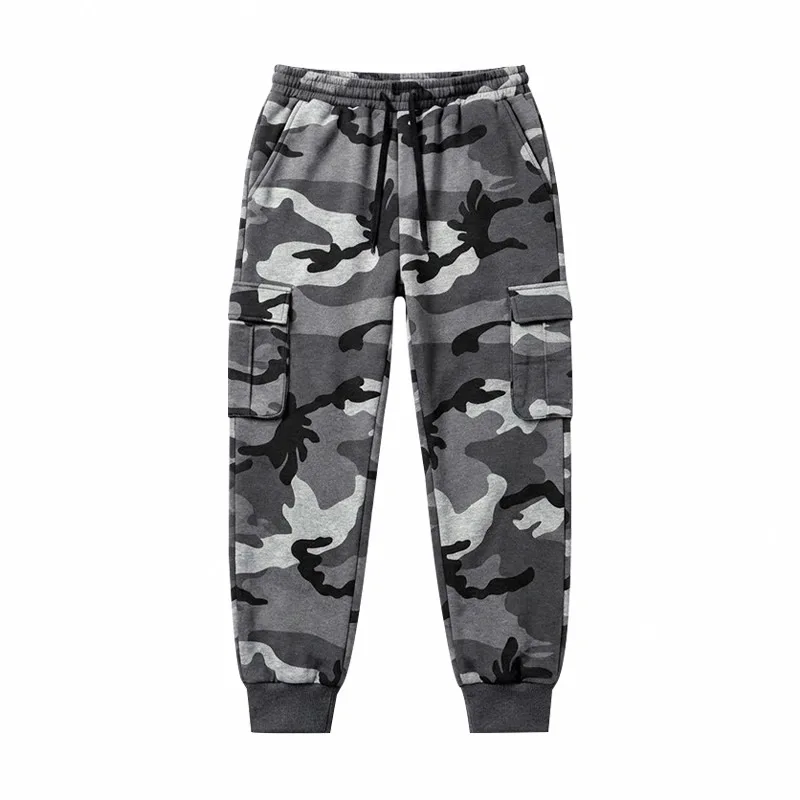 2026 Europäische Camouflage-Fleece-gefütterte Arbeitshose Outdoor Camouflage Trendige Hip-Hop Lose Pendlerhose für Herren – Detail 9