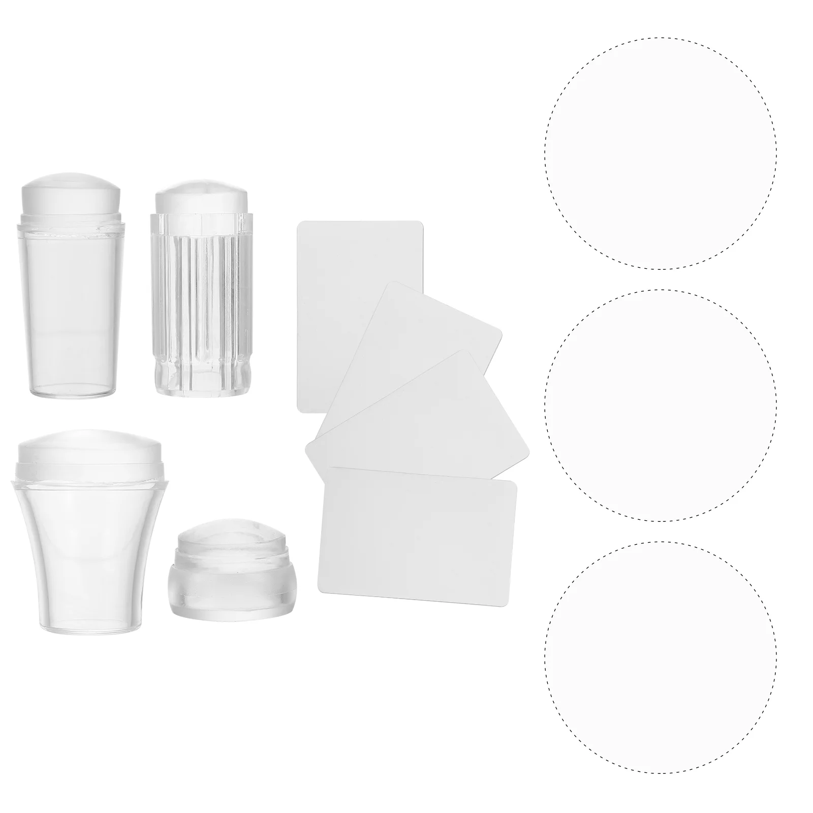 Tırnak Silikon Damga Salon Stamper Şeffaf Damgalama Manikür Aracı Kazıyıcı