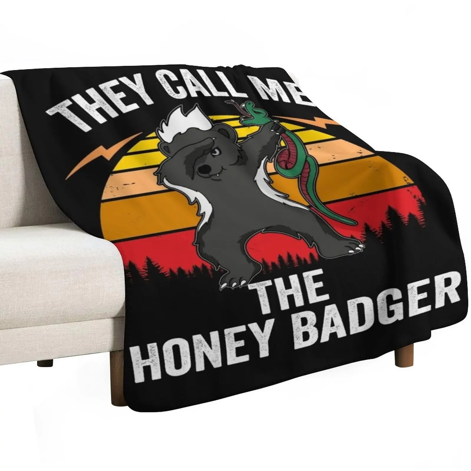 

They Call Me Honey Badger graphic Dabbing Animal Lover Retro design Throw Blanket Luxury Designer Sofa Quilt Blankets