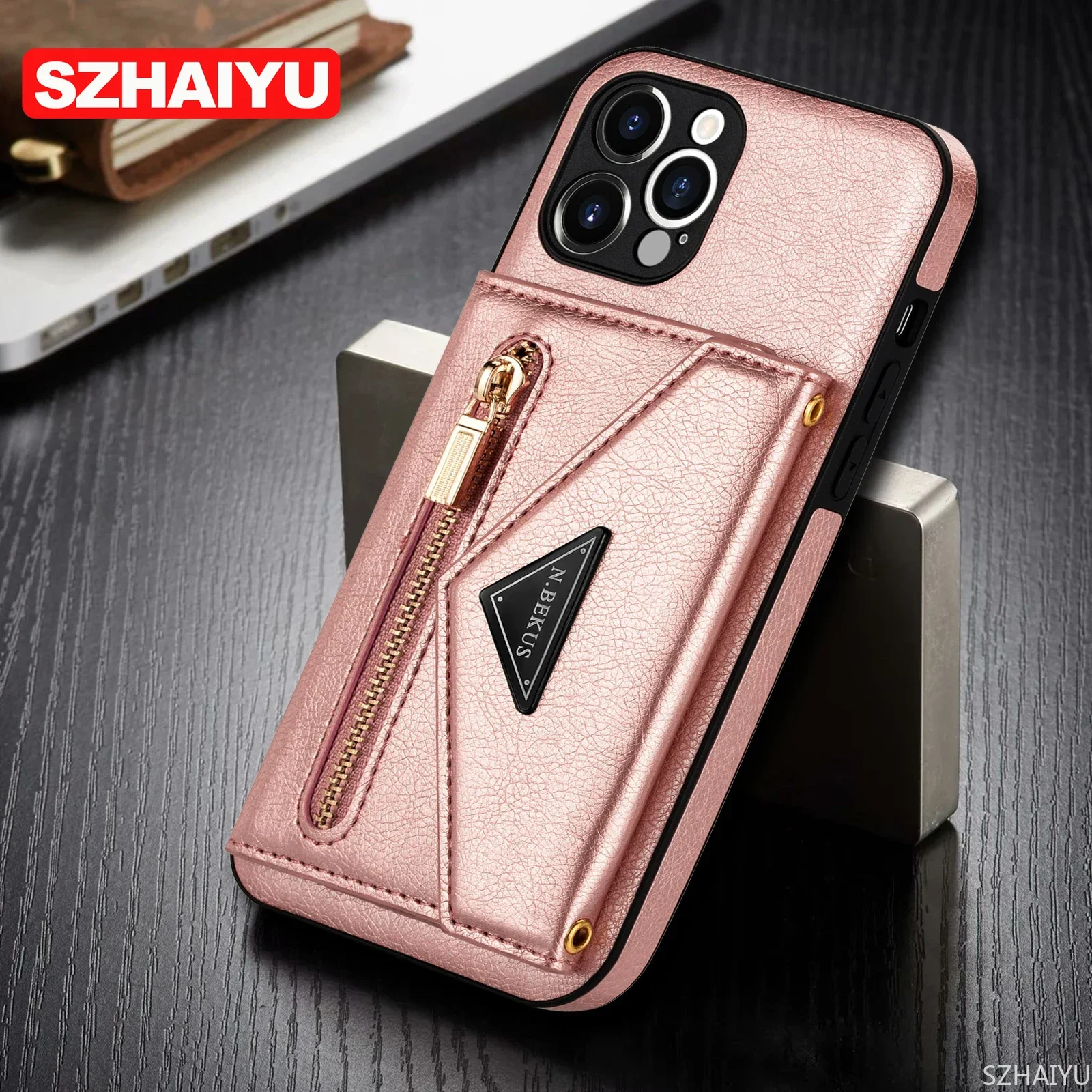 Zipper Wallet for IPhone 15 14 13 16 Pro Max 12 Mini 11 X XR XS Plus Case with Card Holder Lanyard Strap Crossbody Leather Cover