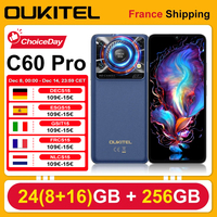 OUKITEL C60 Pro Android 15 Smartphone 24 (8+16) GB RAM 256GB ROM 4G 10000mAh 18W 6.88\