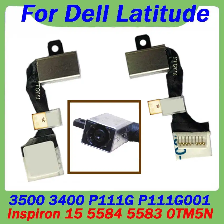 20-100Pcs DC Power Jack with cable For Dell Latitude 3500 3400 P111G P111G001 Inspiron 15 5584  5583 0TM5N DC-IN Flex Cable