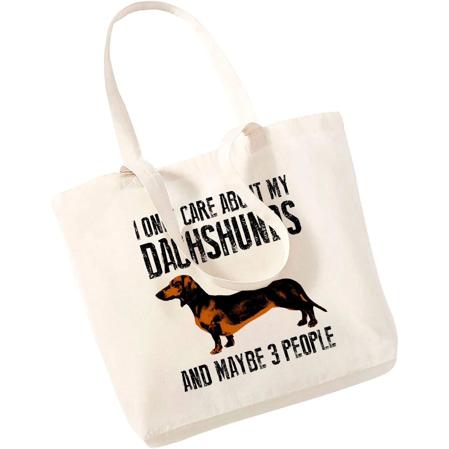 Anatomy Dachshund Dog I Do What I Want Harajuku Art Shopping Black Bags Canvas Tote Bag Printed Cartoon Handbag Shoulder Bags